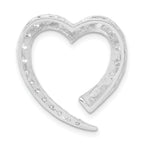 Heart Slide Pendant in Sterling Silver with Cubic Zirconia, 24mm - Sophia Jewelers