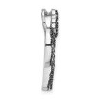 Cat Slide Pendant in Sterling Silver with Black Cubic Zirconia, 27mm - Sophia Jewelers