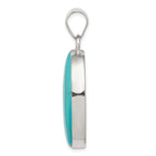 Oval Turquoise Pendant in Sterling Silver, 42mm - Sophia Jewelers