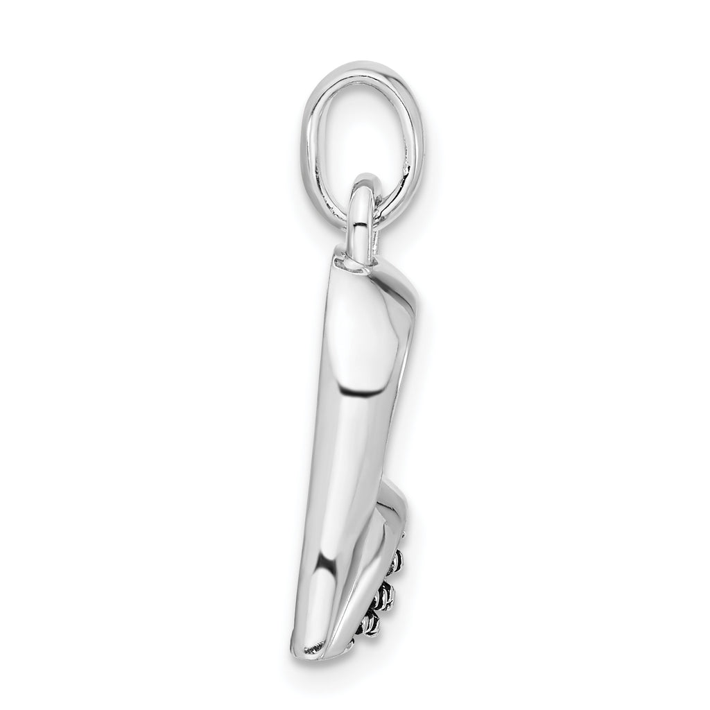 Open Heart Pendant in Sterling Silver, 26mm Antiqued & Polished - Sophia Jewelers