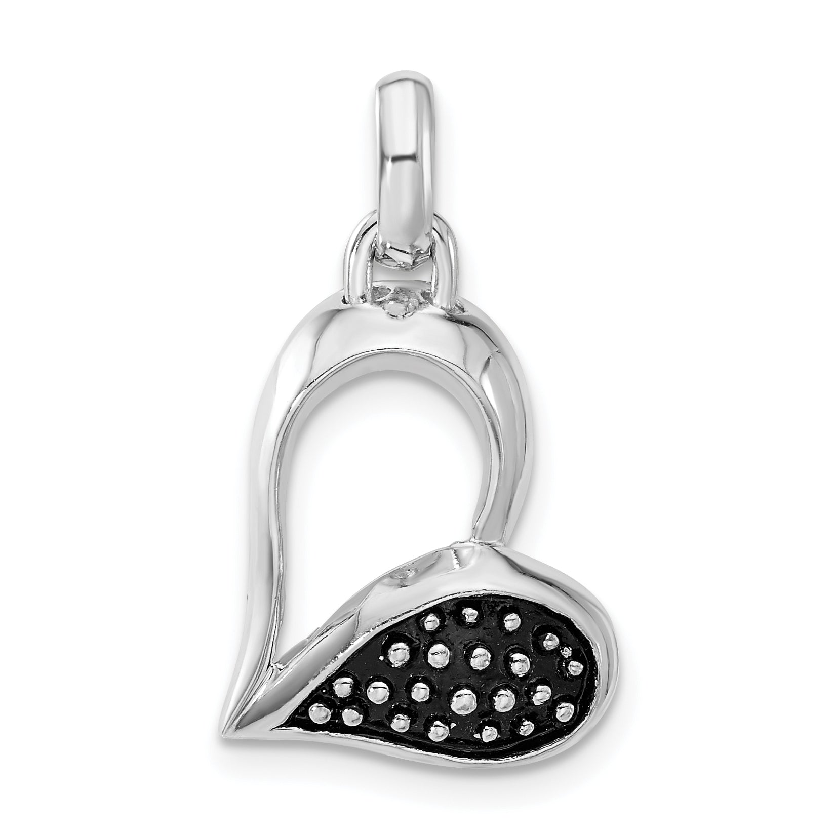 Sterling Silver Antiqued Heart Pendant Secondary image