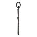 Red Crystal & Black Ceramic Cross Pendant in Sterling Silver, 36mm - Sophia Jewelers