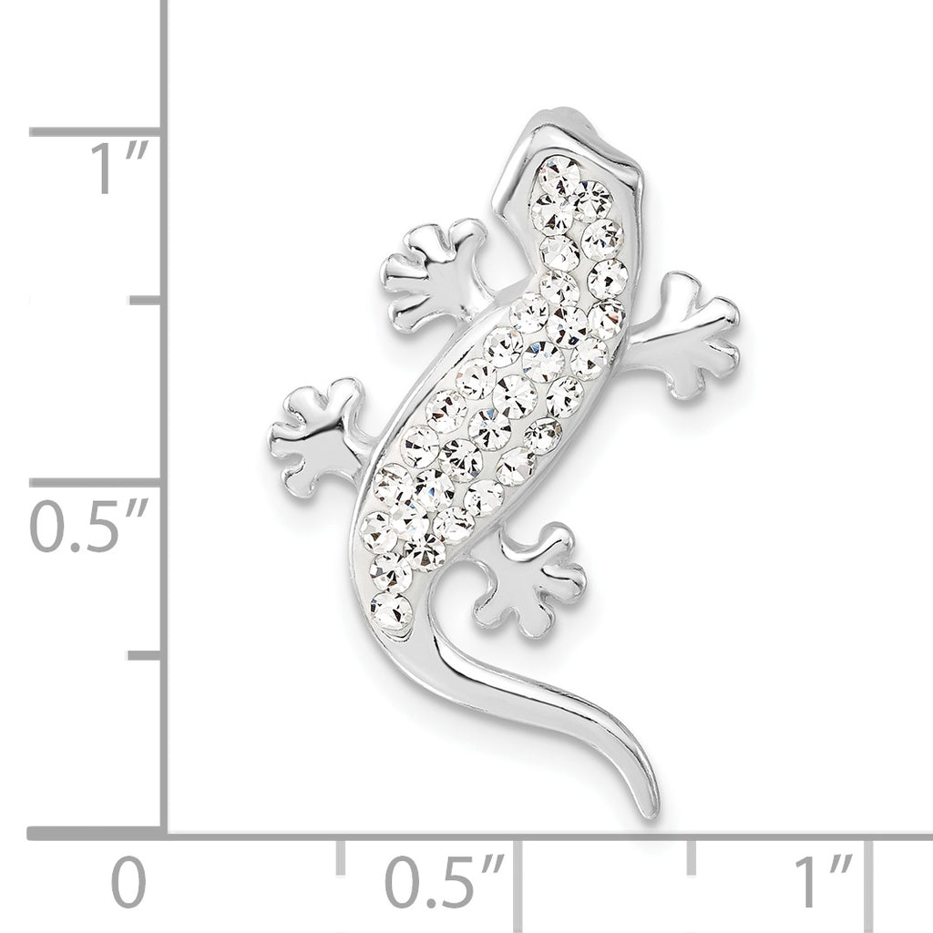 Crystal Lizard Pendant in Sterling Silver, 26mm - Sophia Jewelers