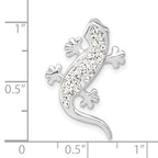 Crystal Lizard Pendant in Sterling Silver, 26mm - Sophia Jewelers