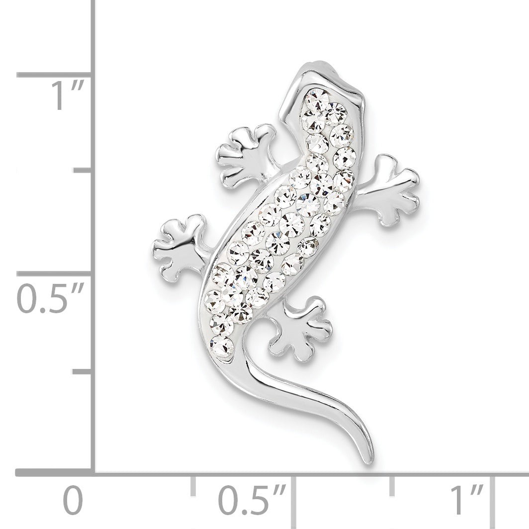 Crystal Lizard Pendant in Sterling Silver, 26mm - Sophia Jewelers