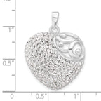 Crystal Heart Pendant in Sterling Silver, 31mm - Sophia Jewelers