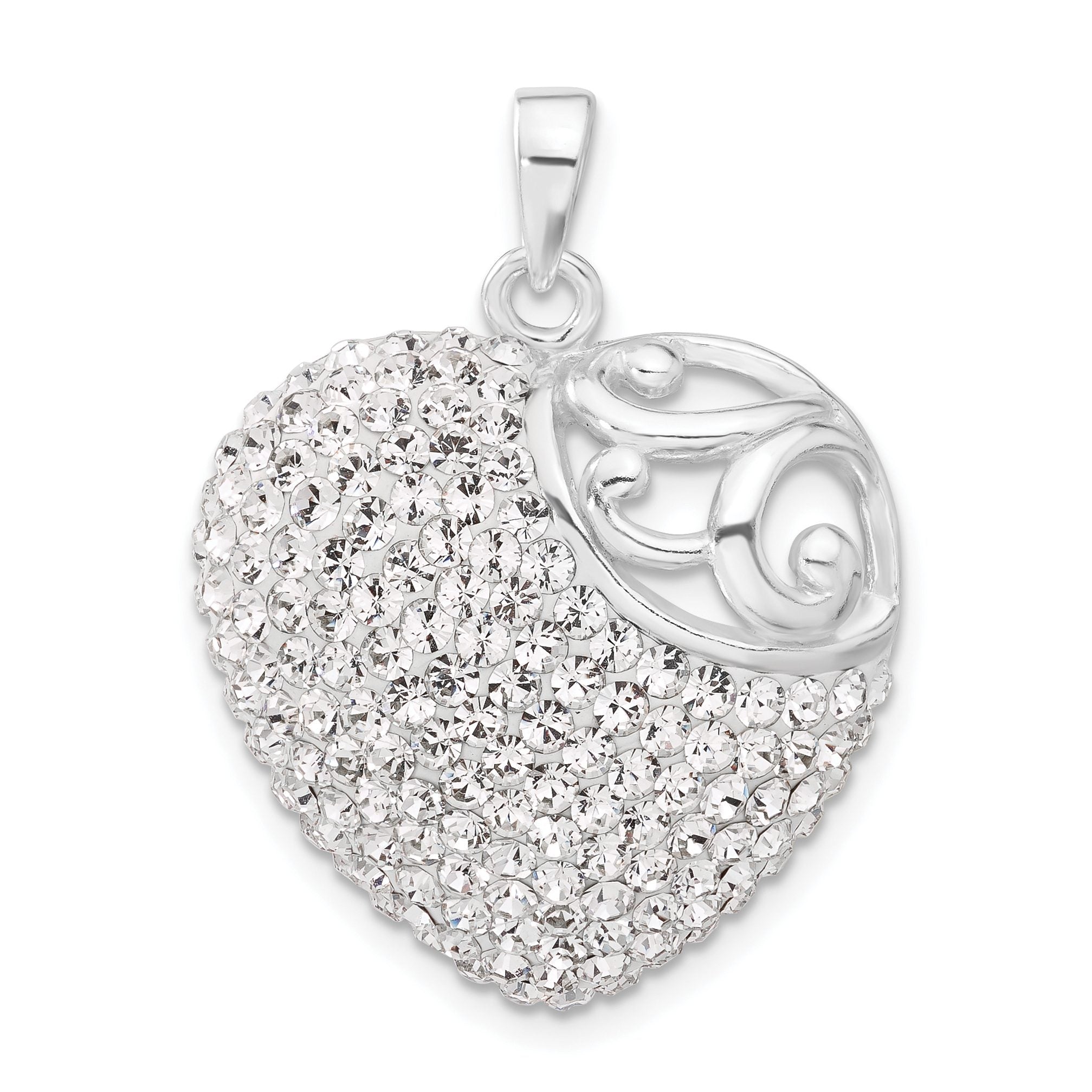 Crystal Heart Pendant in Sterling Silver, 31mm Secondary image