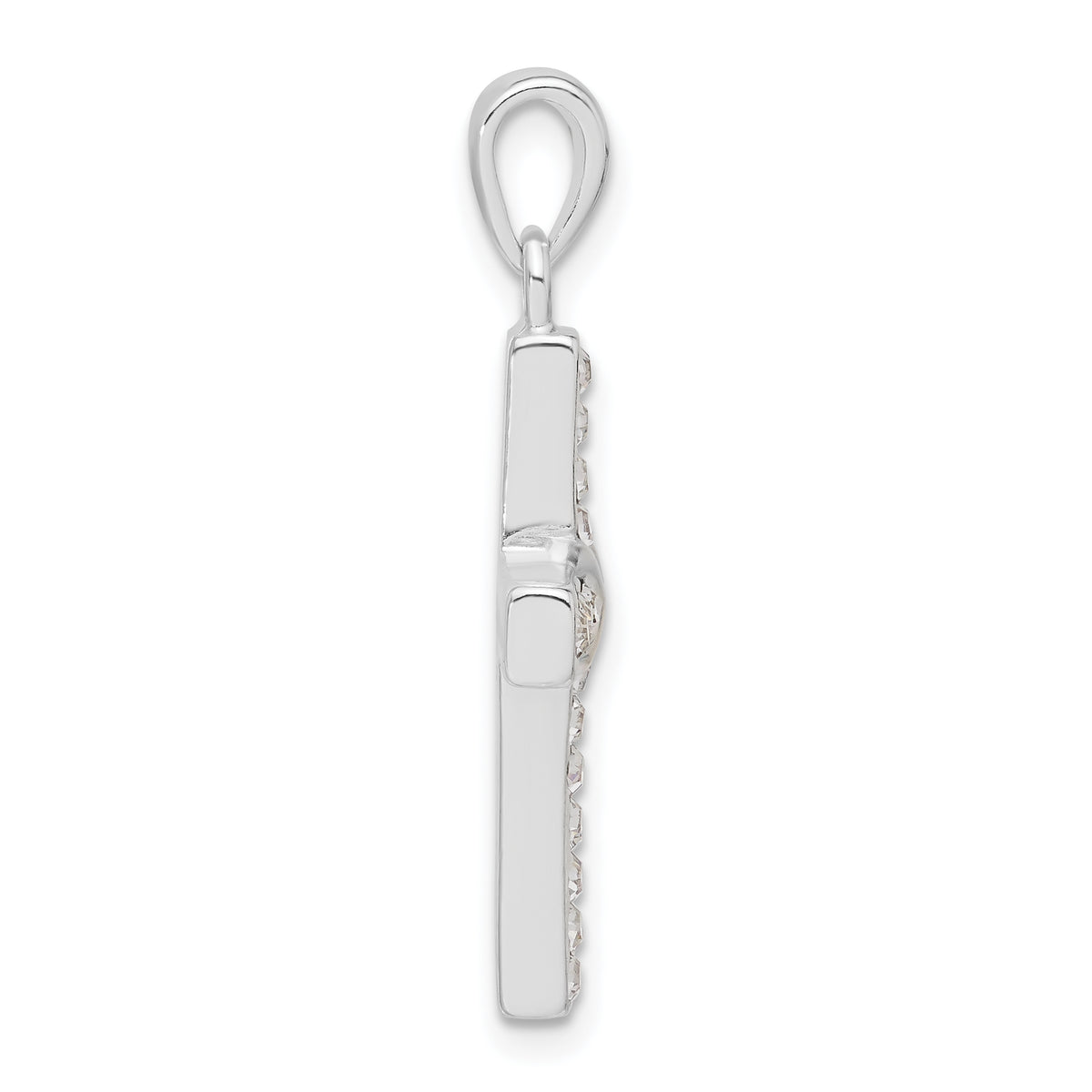Crystal Cross Pendant in Sterling Silver, 33mm - Sophia Jewelers