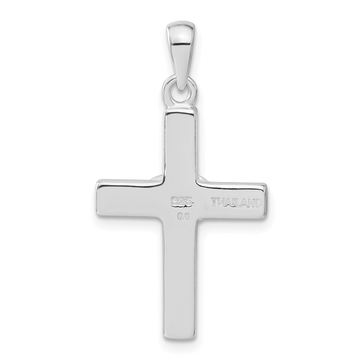 Crystal Cross Pendant in Sterling Silver, 33mm - Sophia Jewelers