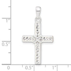 Crystal Cross Pendant in Sterling Silver, 33mm - Sophia Jewelers