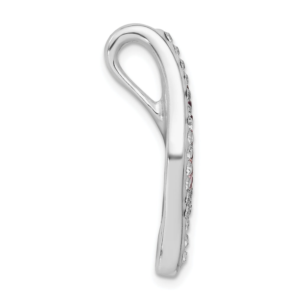 White & Purple Crystal Fancy Pendant in Sterling Silver, 29mm - Sophia Jewelers