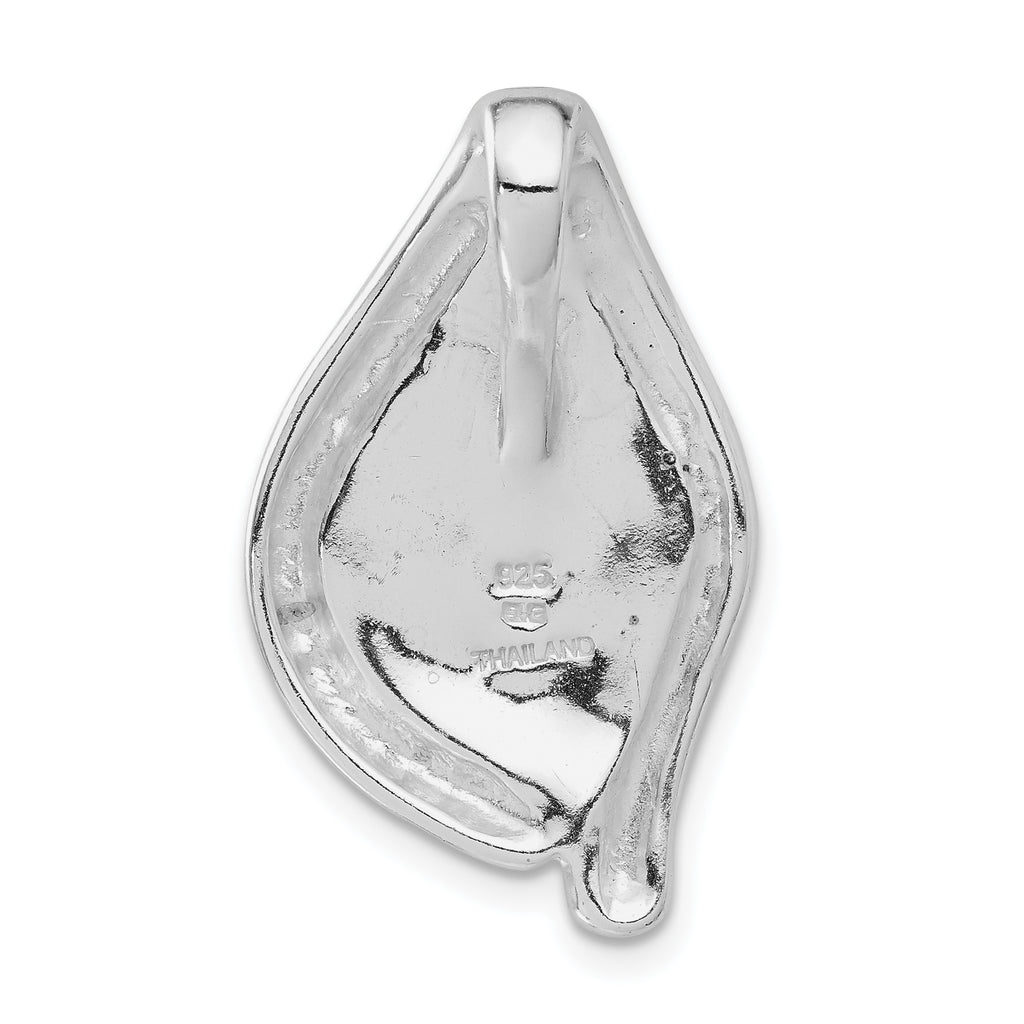 White & Purple Crystal Fancy Pendant in Sterling Silver, 29mm - Sophia Jewelers