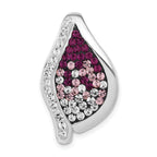 White & Purple Crystal Fancy Pendant in Sterling Silver, 29mm - Sophia Jewelers