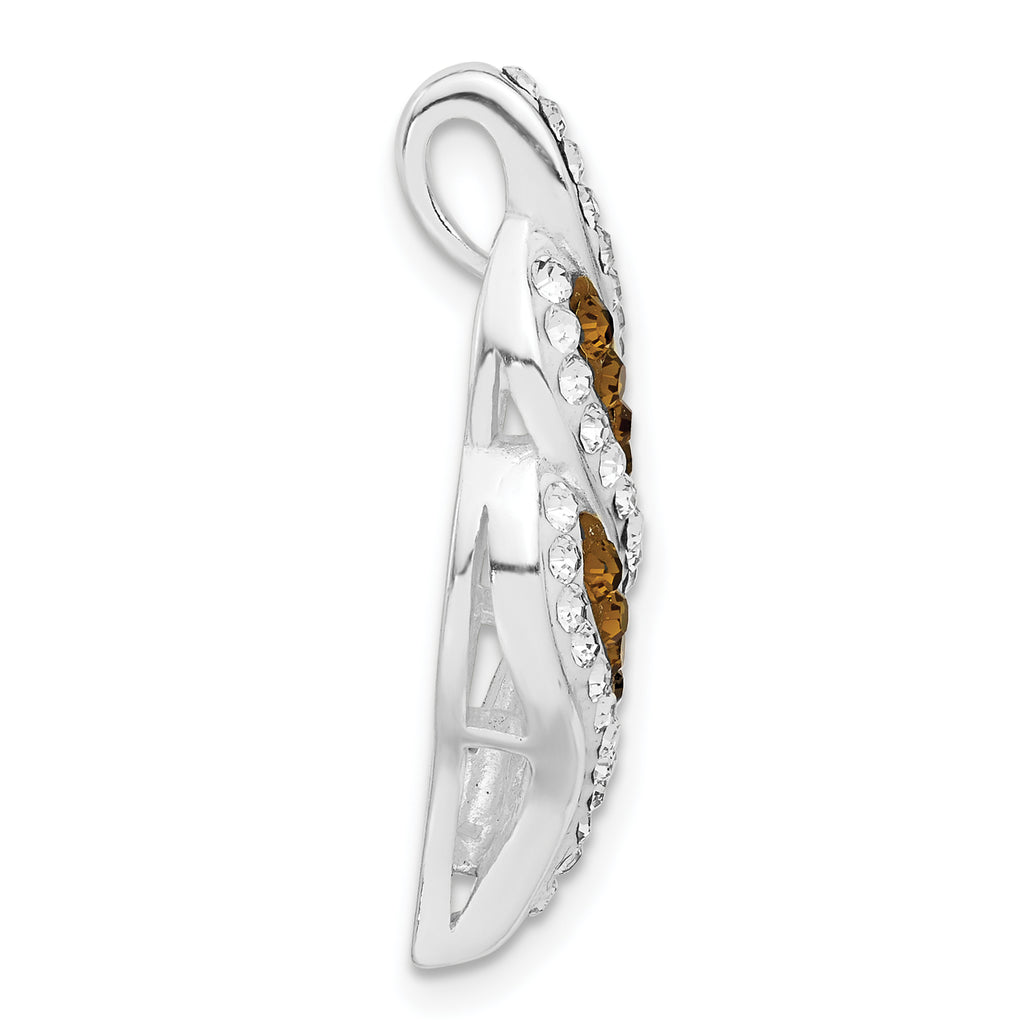 Crystal Swirl Slide Pendant in Sterling Silver, 29mm - Sophia Jewelers