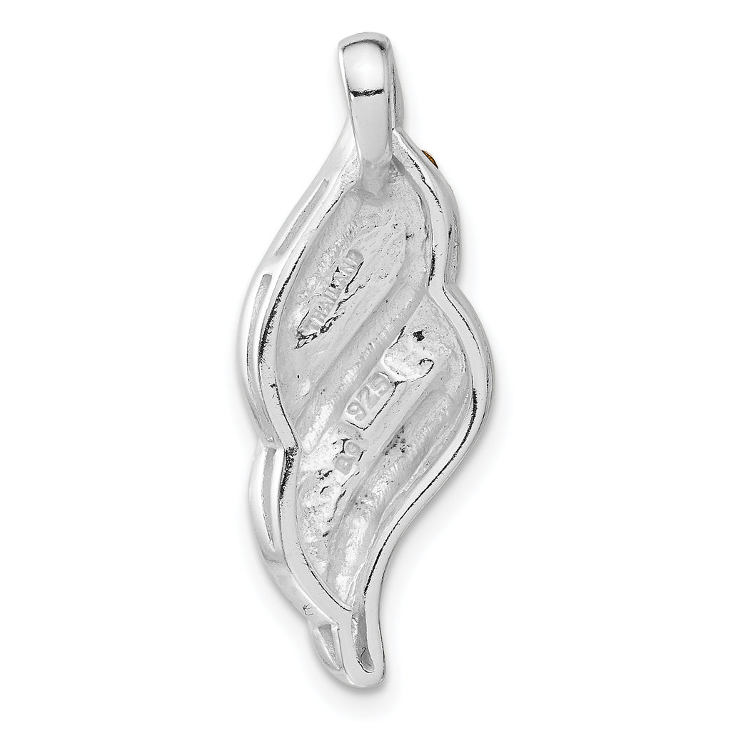 Crystal Swirl Slide Pendant in Sterling Silver, 29mm - Sophia Jewelers