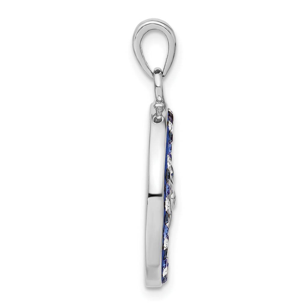 Crystal Butterfly Pendant in Sterling Silver, 20x30mm - Sophia Jewelers