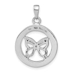 Crystal Butterfly Pendant in Sterling Silver, 20x30mm - Sophia Jewelers