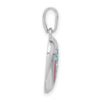 Floral Heart Pendant in Sterling Silver with Crystal Accents, 24mm - Sophia Jewelers