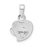 Pink Crystal Heart Pendant in Sterling Silver, 19mm - Sophia Jewelers