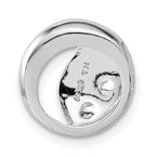 Cubic Zirconia Circle Pendant in Sterling Silver, 14mm Satin - Sophia Jewelers