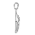 Flower Circle Pendant in Sterling Silver, 32mm - Sophia Jewelers