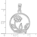 Flower Circle Pendant in Sterling Silver, 32mm - Sophia Jewelers