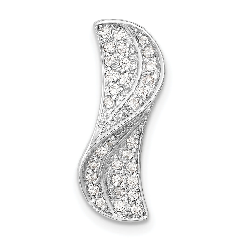 Cubic Zirconia Slide Pendant in Sterling Silver, 22mm - Sophia Jewelers