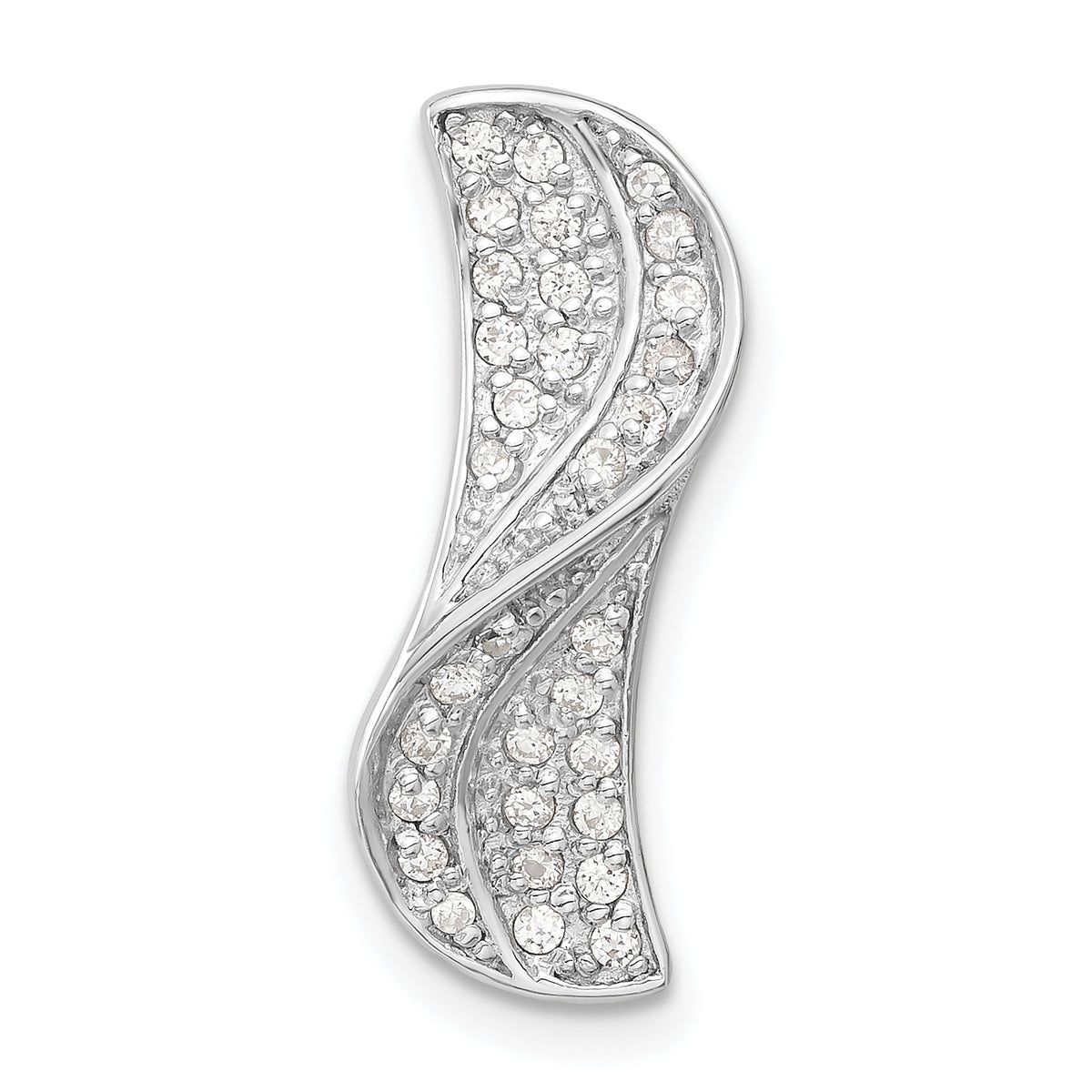 Cubic Zirconia Slide Pendant in Sterling Silver, 22mm - Sophia Jewelers