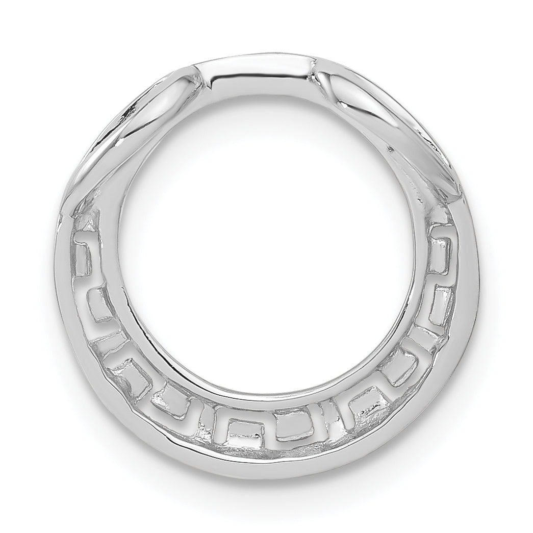Greek Circle Slide Pendant in Sterling Silver, 16mm - Sophia Jewelers