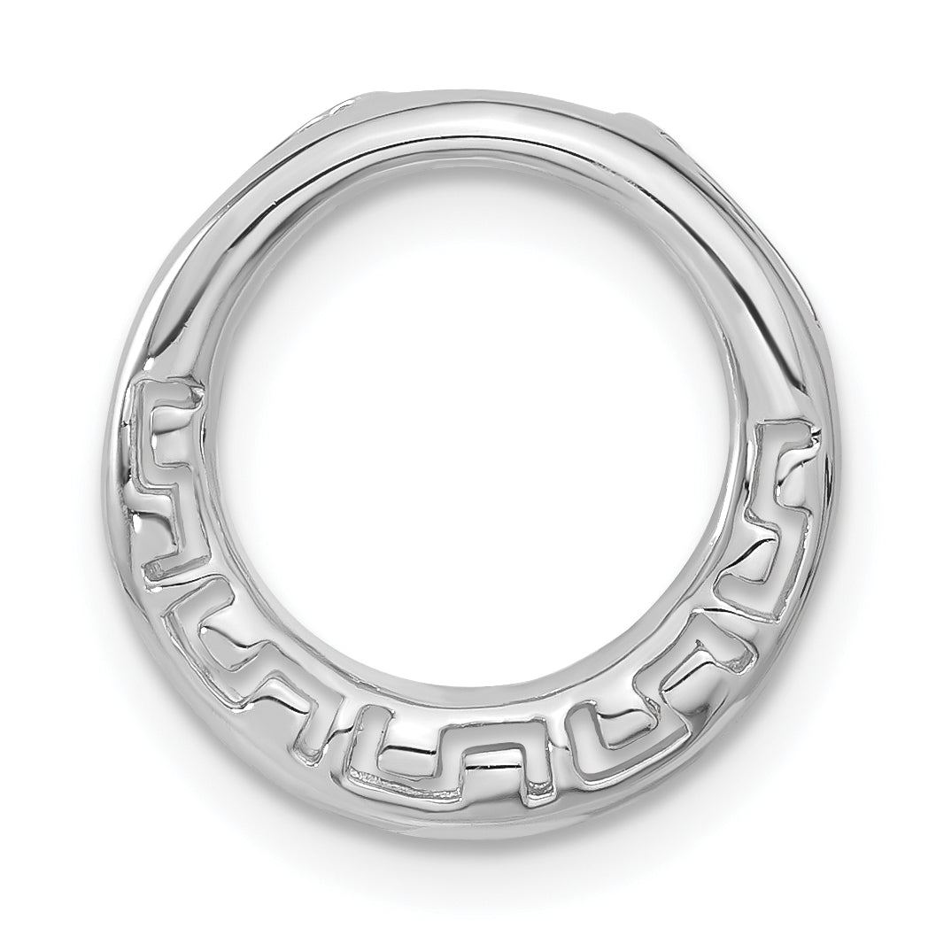 Greek Circle Slide Pendant in Sterling Silver, 16mm - Sophia Jewelers