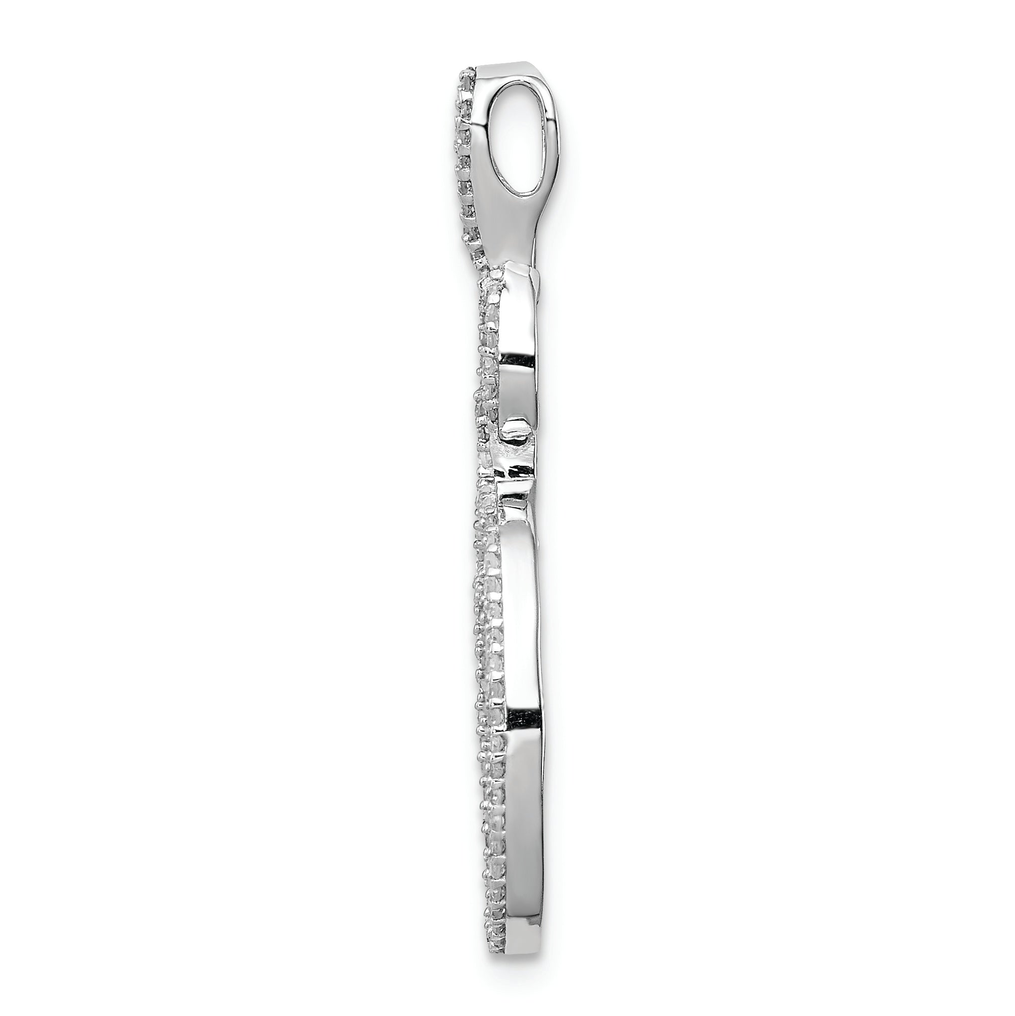 Sterling Silver Rhodium Diam. Oval Pendant