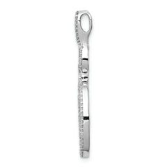 Sterling Silver Rhodium Diam. Oval Pendant