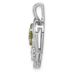 Sterling Silver Rhodium-Plated Amethyst and Peridot Diamond Pendant