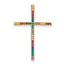 Prizma Sterling Silver Gold-tone 14K Flash Gold-plated Colorful CZ Cross Chain Slide
