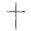 Prizma Sterling Silver Rhodium-plated Colorful CZ Cross Chain Slide