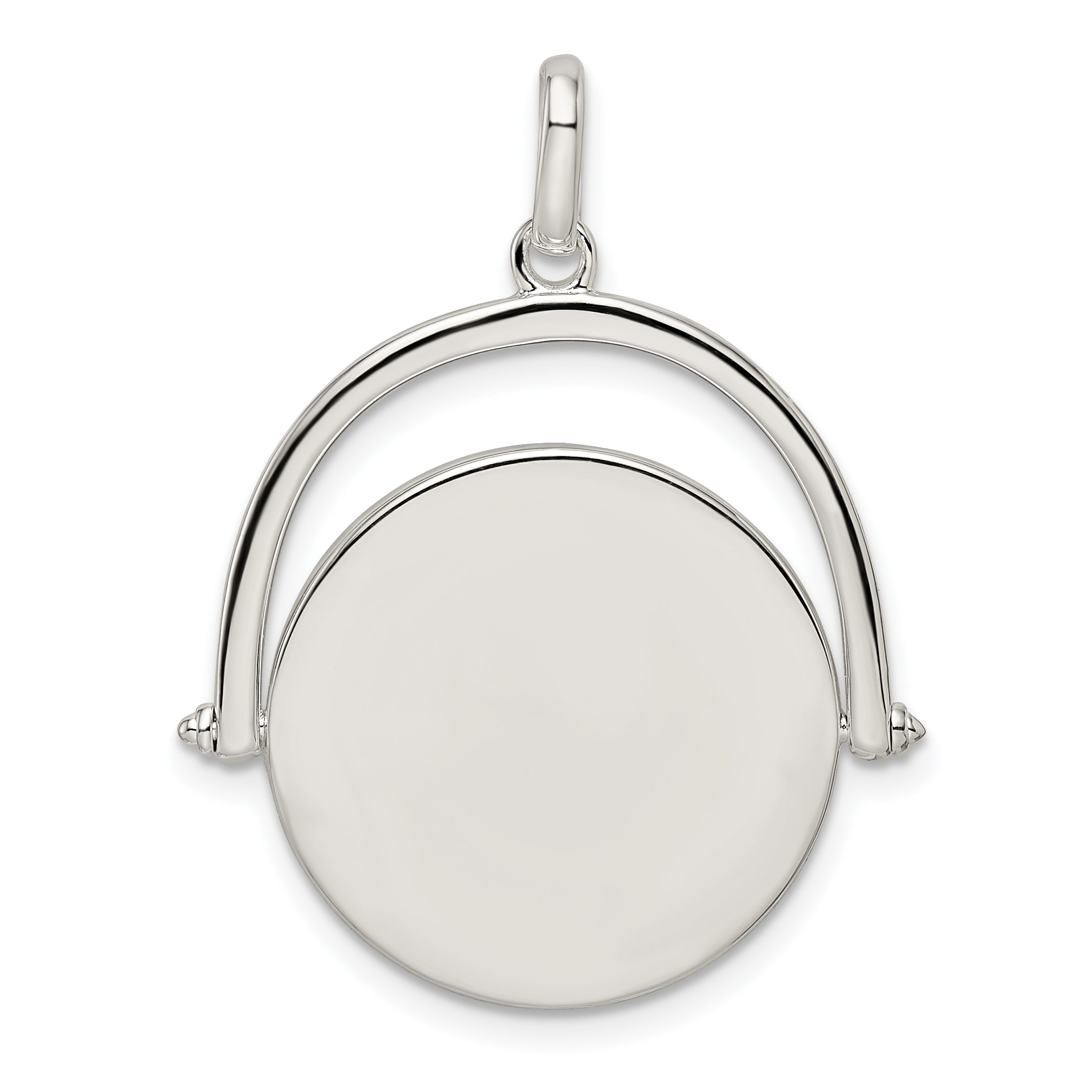 Sterling Silver Polished Rotating Disc Pendant Main image