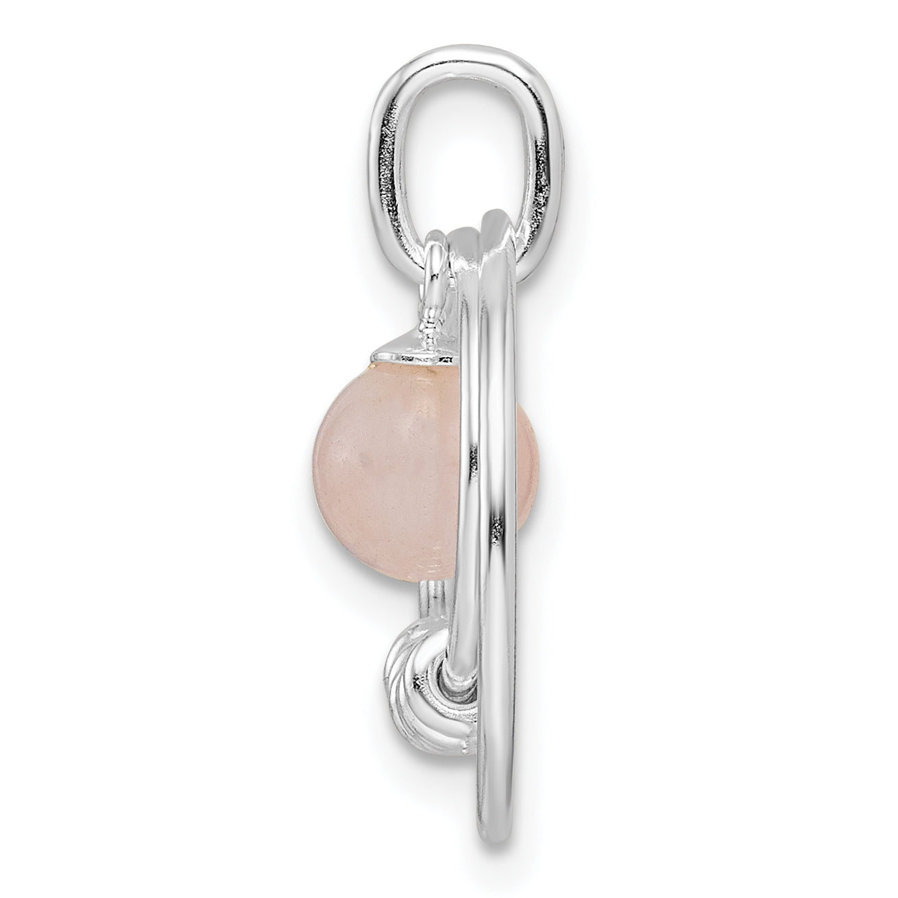 Sterling Silver Polished Pink Quartzite in Circles Pendant Secondary image