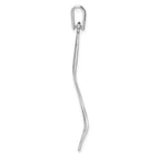 Sterling Silver Rhodium-plated Polished & D/C Leaf Pendant