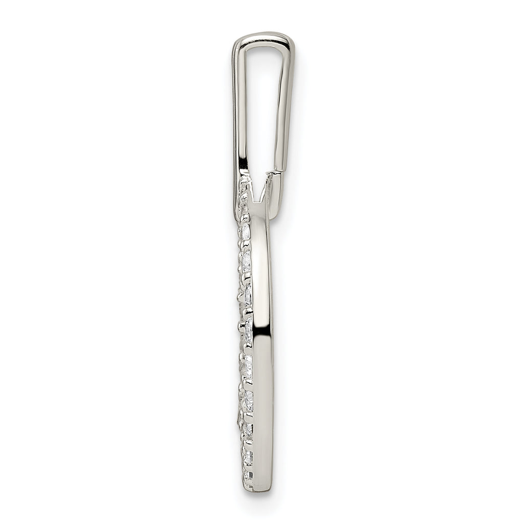 Sterling Silver Polished CZ Circle Pendant