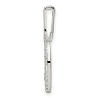 Sterling Silver Polished CZ Circle Pendant