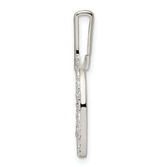 Sterling Silver Polished CZ Circle Pendant