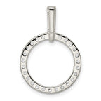 Sterling Silver Polished CZ Circle Pendant