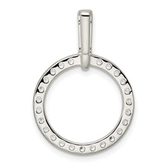 Sterling Silver Polished CZ Circle Pendant