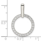 Sterling Silver Polished CZ Circle Pendant