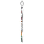 Sterling Silver Rhodium-plated Multi-color Nano Crystal Pendant