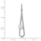 Sterling Silver Rhodium-plated Polished Fancy CZ Pendant