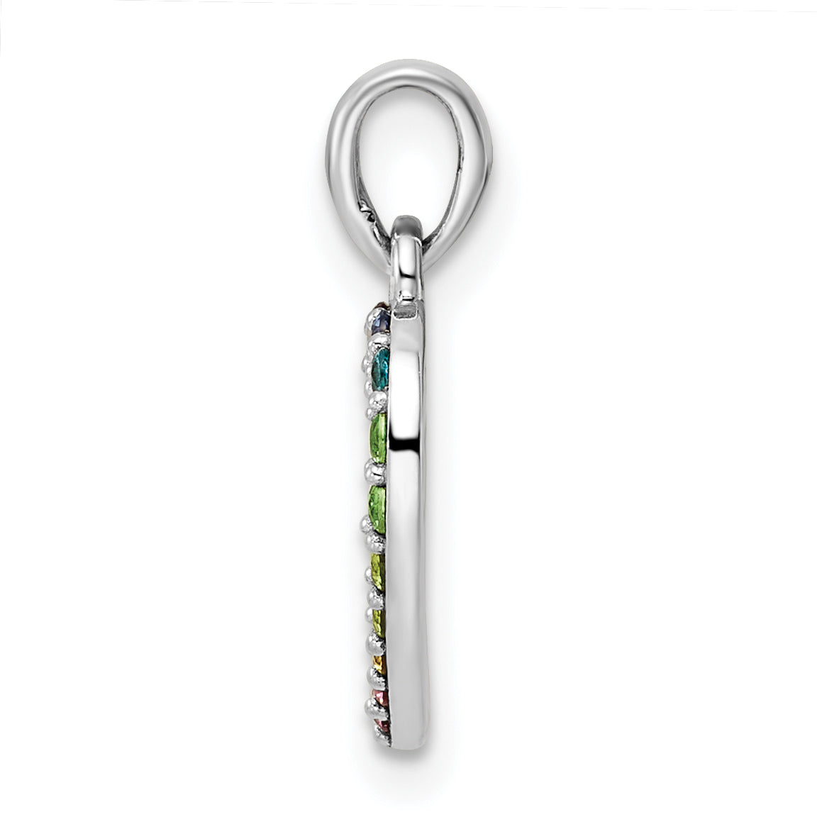 Sterling Silver Rhodium-plated Nano Crystal Heart Pendant Secondary image