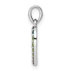 Sterling Silver Rhodium-plated Nano Crystal Heart Pendant