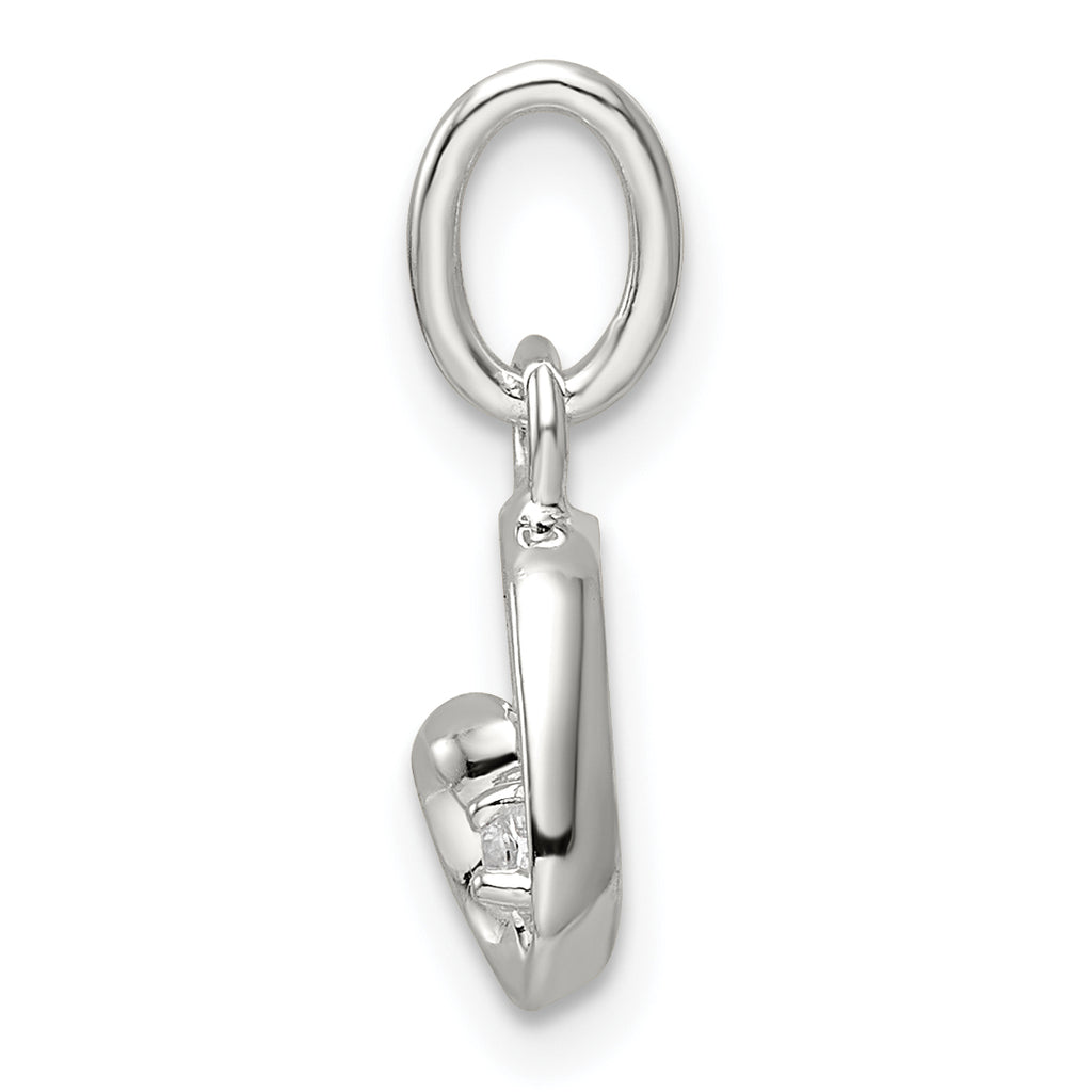 Sterling Silver CZ Heart Pendant