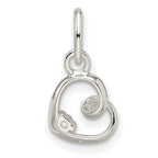Sterling Silver CZ Heart Pendant